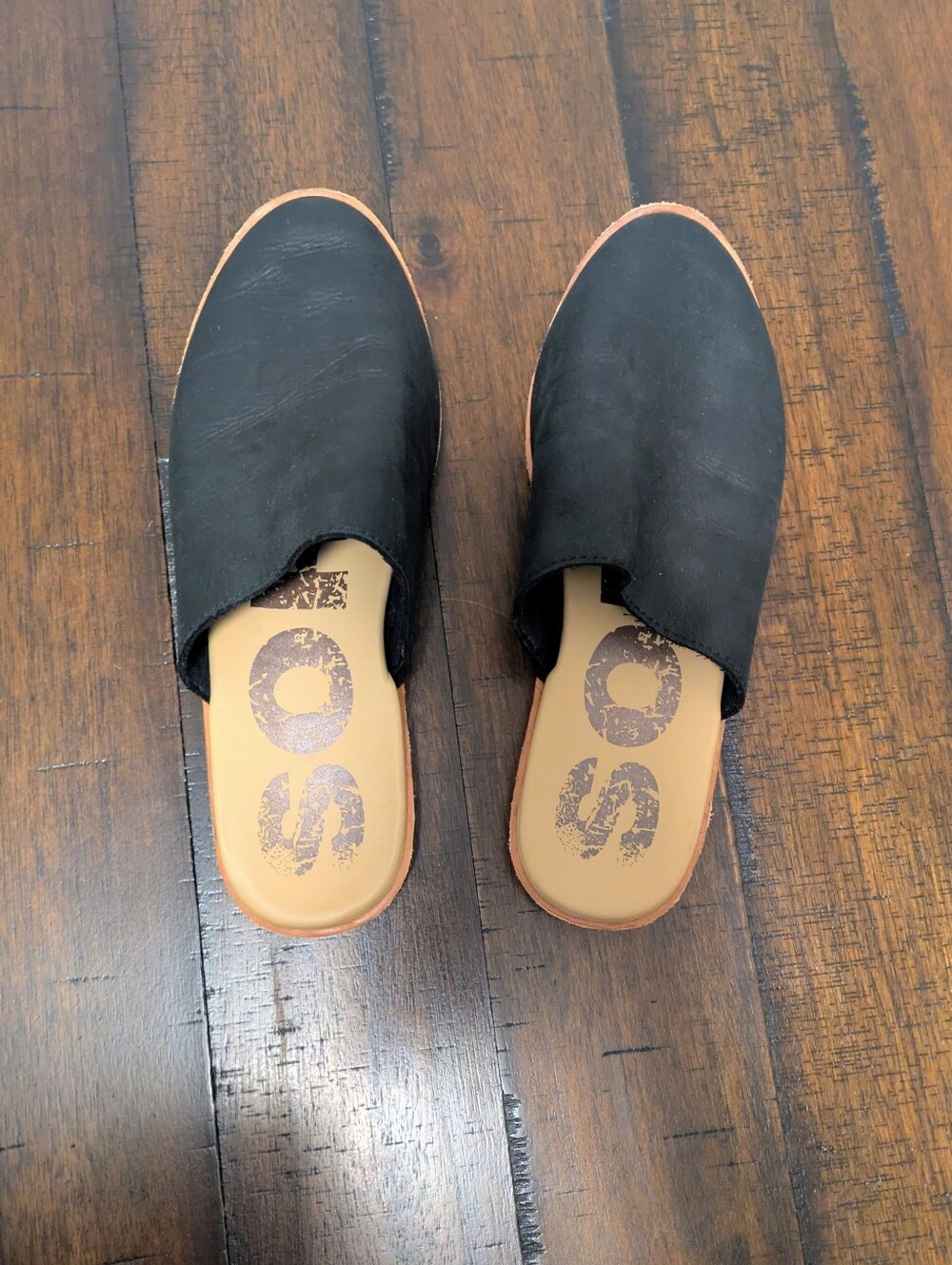Sorel Ella Black Leather Slip-on mules slides size 7